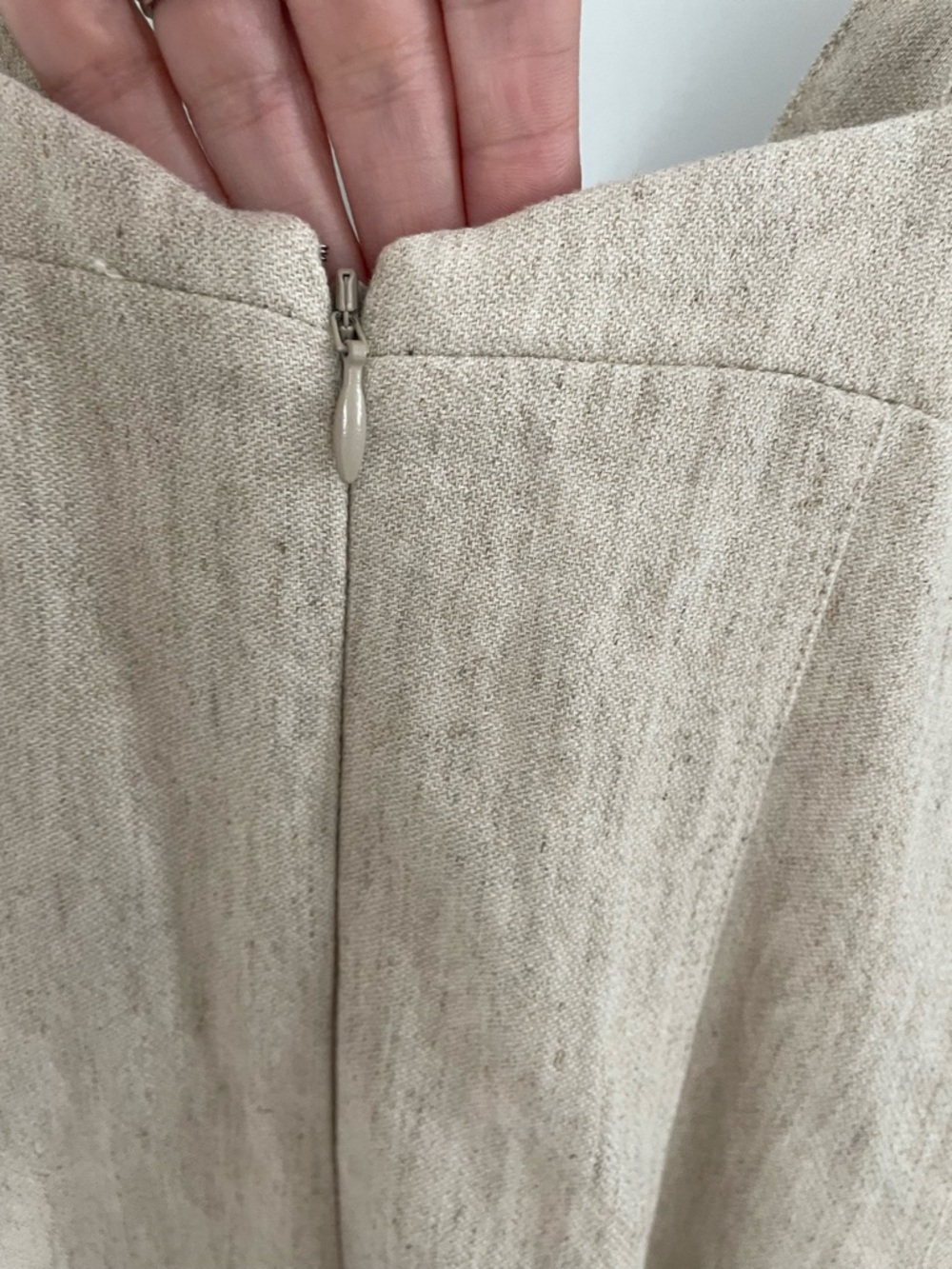 Anthropologie Self Contrast Linen Cotton Mini Dress in Natural Flax Size M. 3 - Picture 6 of 7